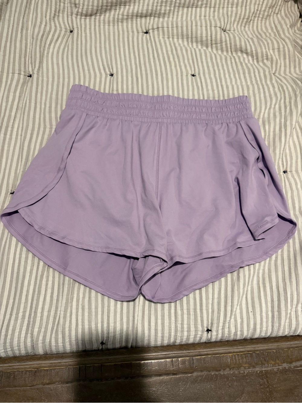 Light Purple Women's Athletic Shorts with Stretch Waistband, NWOT